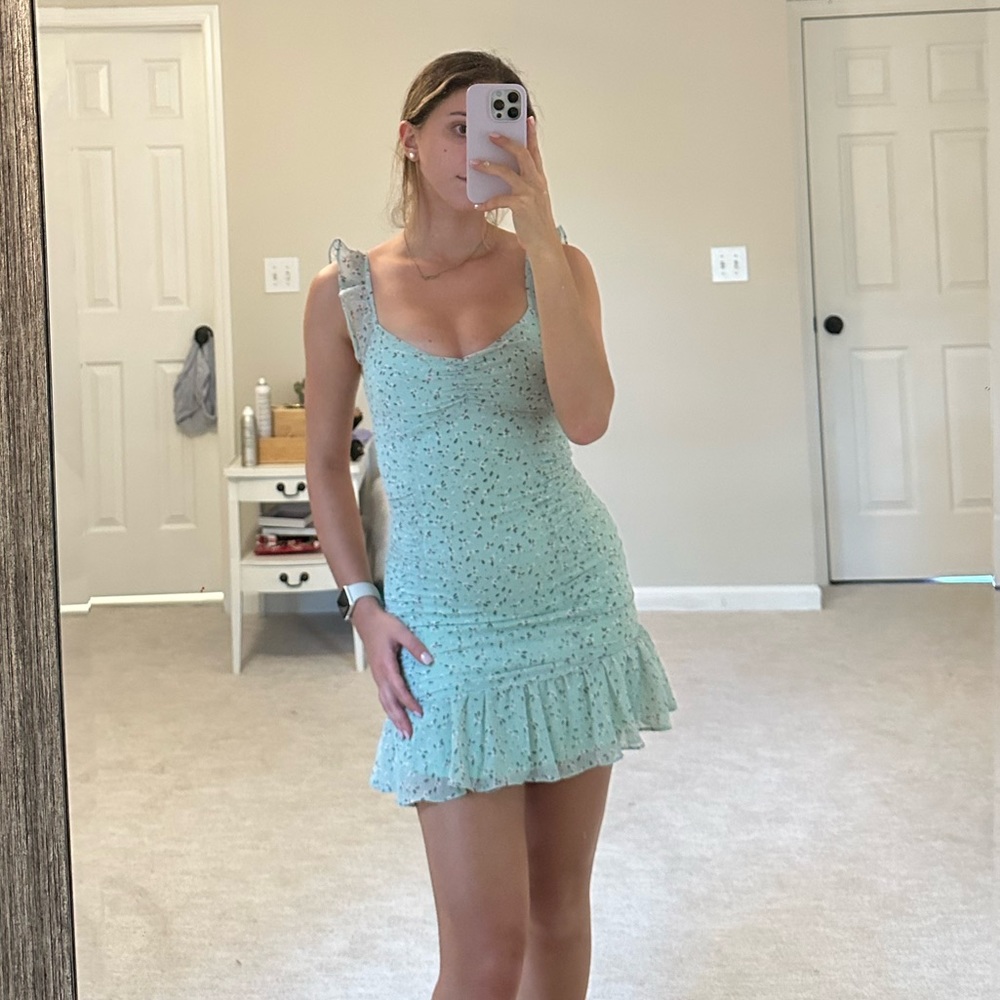Hello Molly Light Green Floral Dress